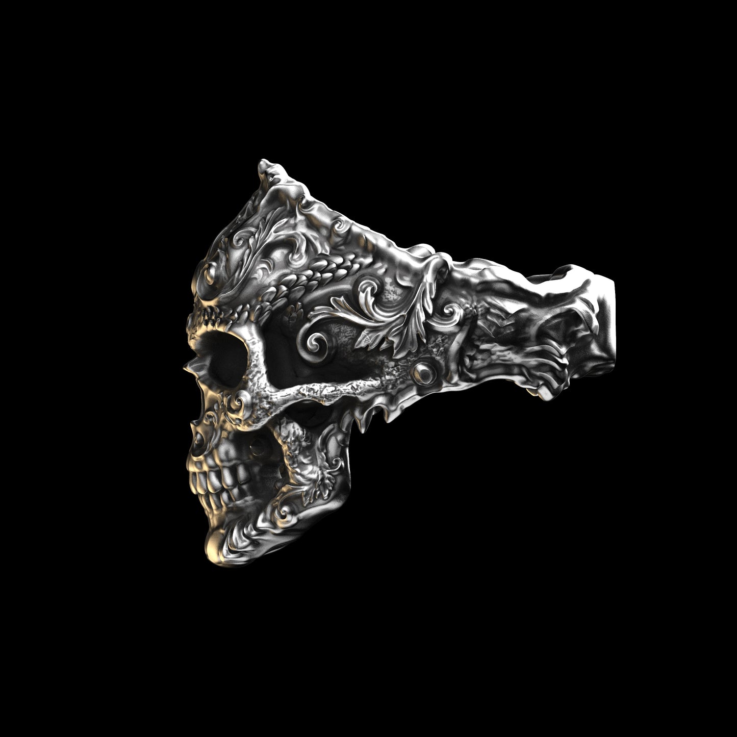 Anillo de calavera floreciente 1