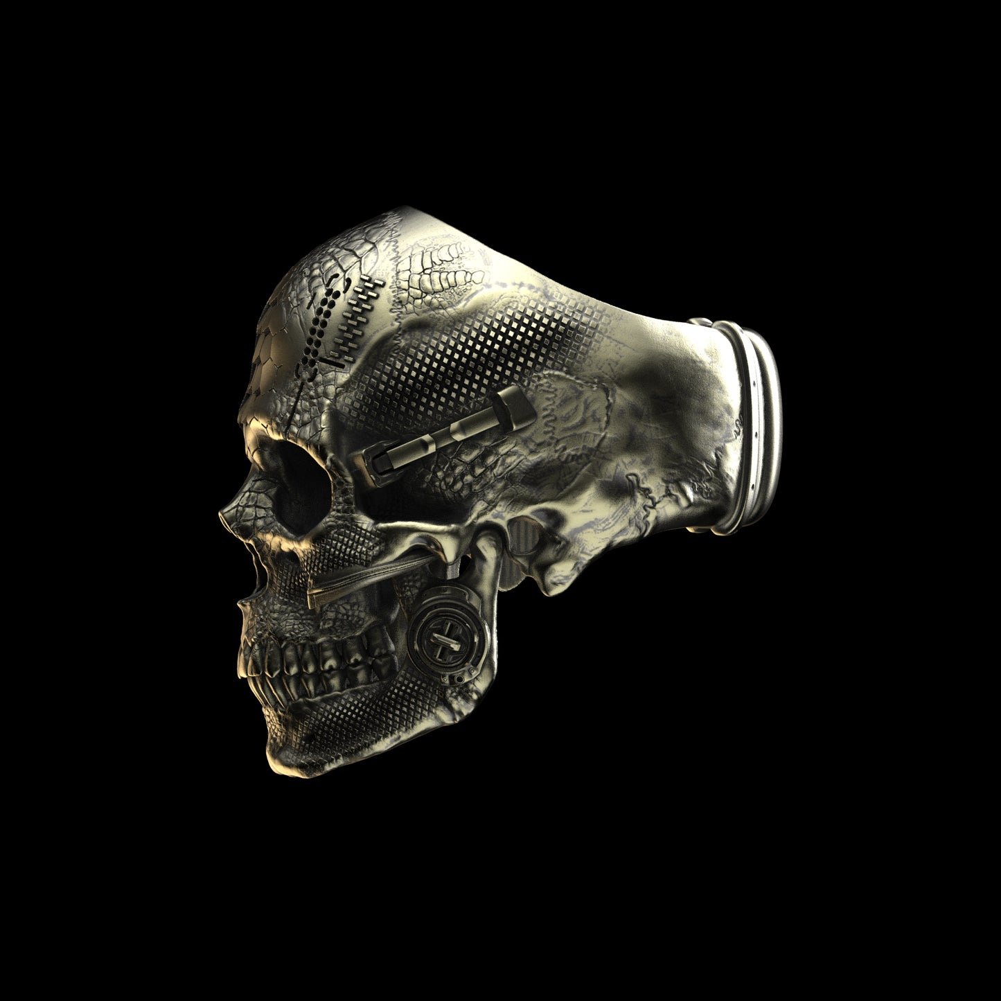 Brass TechSkull.1 Ring