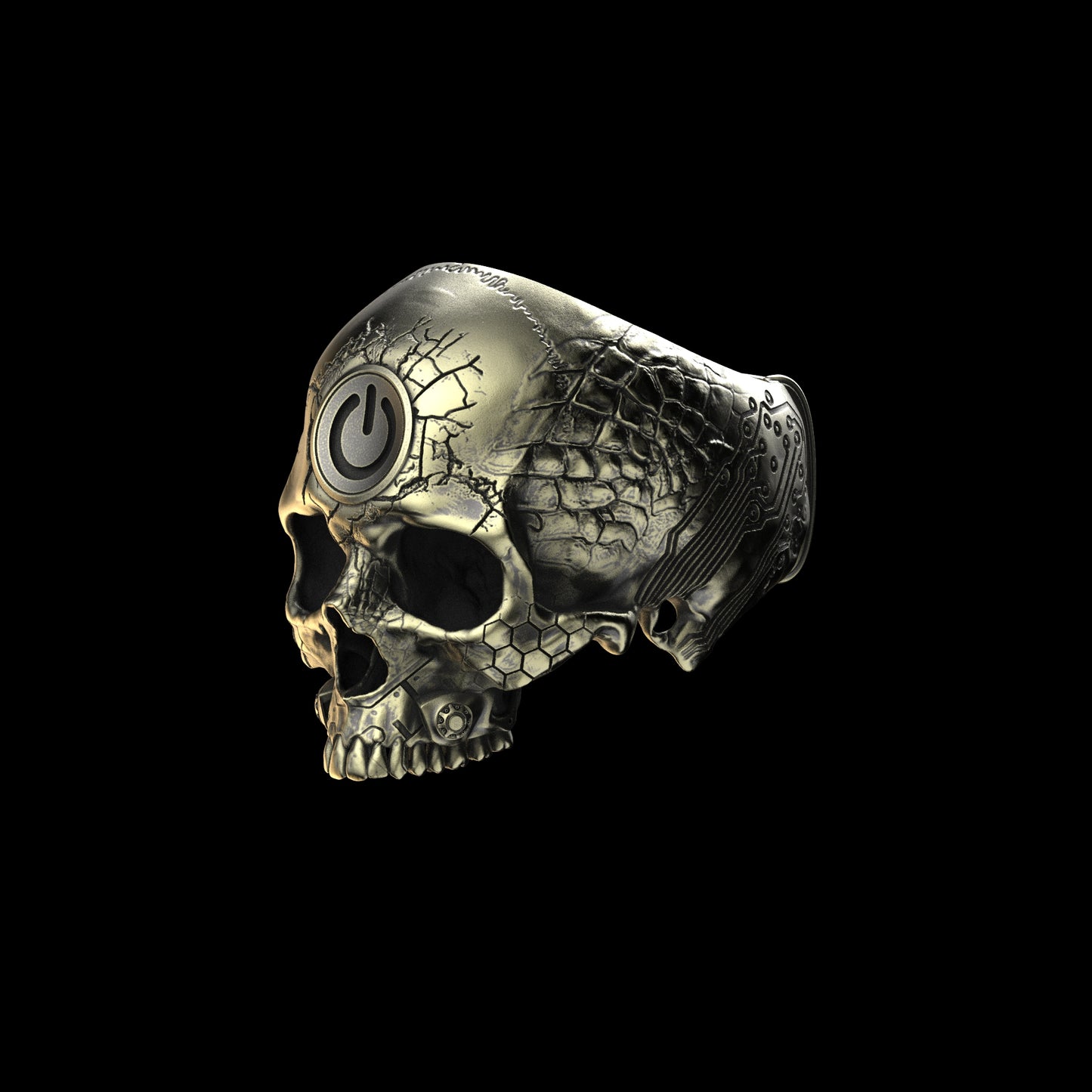 Brass TechSkull.2 Ring