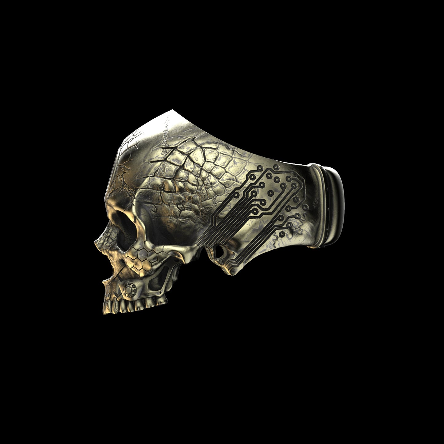 Brass TechSkull.2 Ring