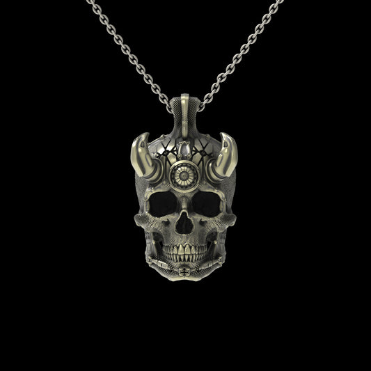 Brass TechSkull.3 Pendant