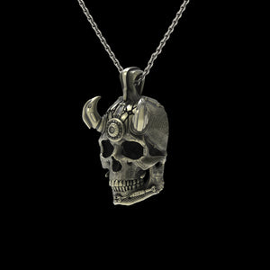 BronzeTechSkull.3 Pendant