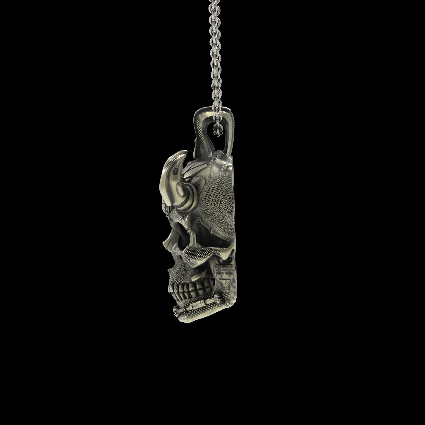 Brass TechSkull.3 Pendant