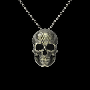 BronzeTechSkull.1 Pendant