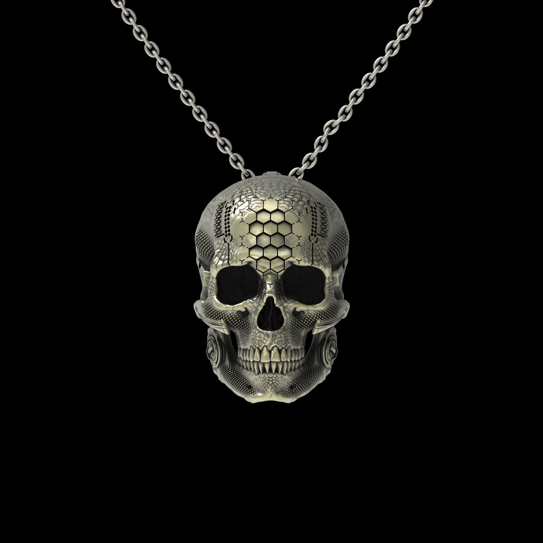 BronzeTechSkull.1 Pendant