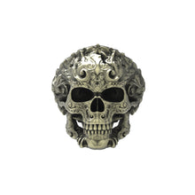 Load image into Gallery viewer, Bronze Flourish Skull Ring