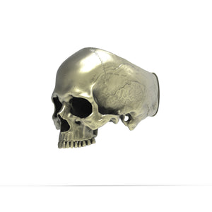 Bronze Anatomical Half Jaw Skull Ring