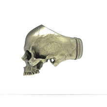 Cargar imagen en el visor de la galería, Anillo de calavera anatómica de media mandíbula de bronce