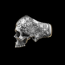 Load image into Gallery viewer, Japanese Garden Skull Ring Sterling Silver