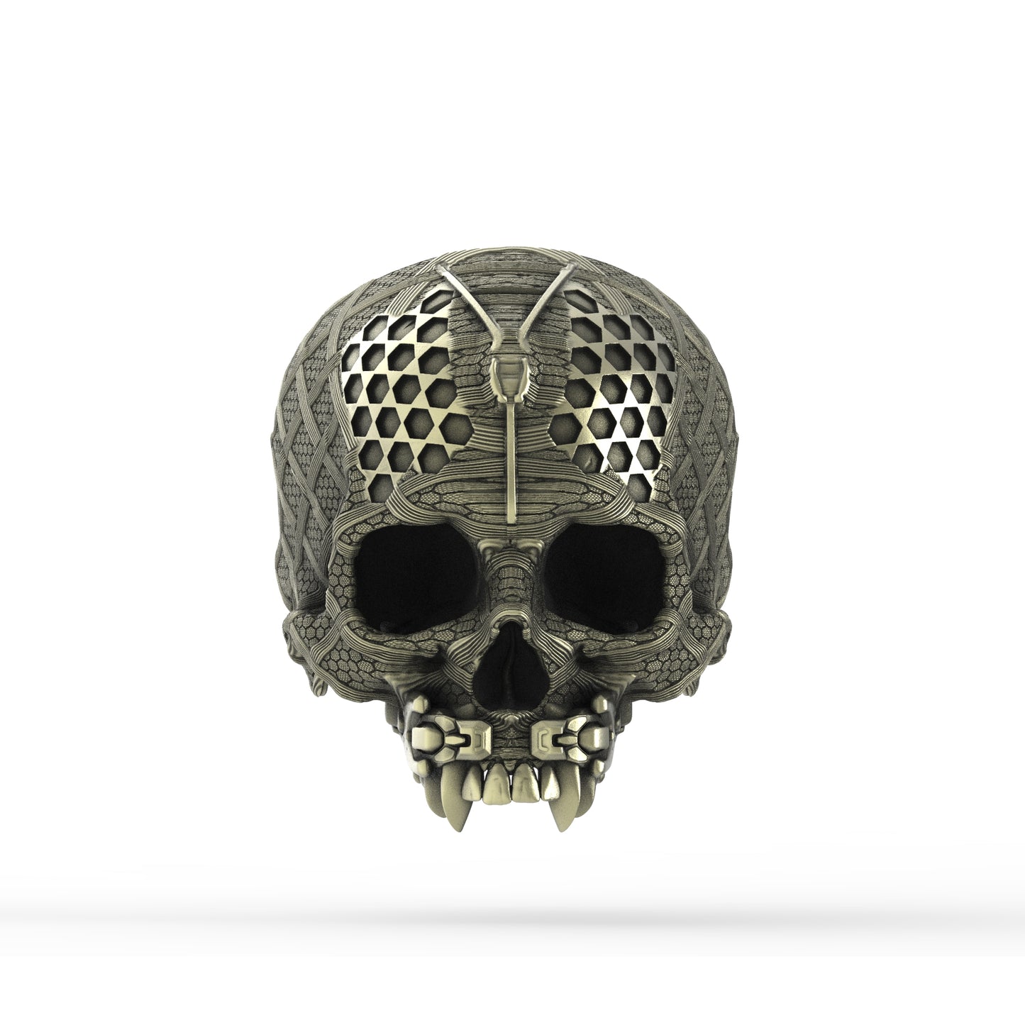 Brass TechSkull.4 Ring