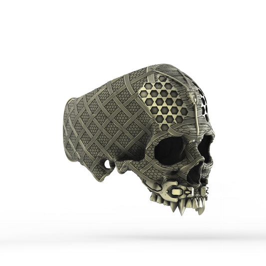 Brass TechSkull.4 Ring
