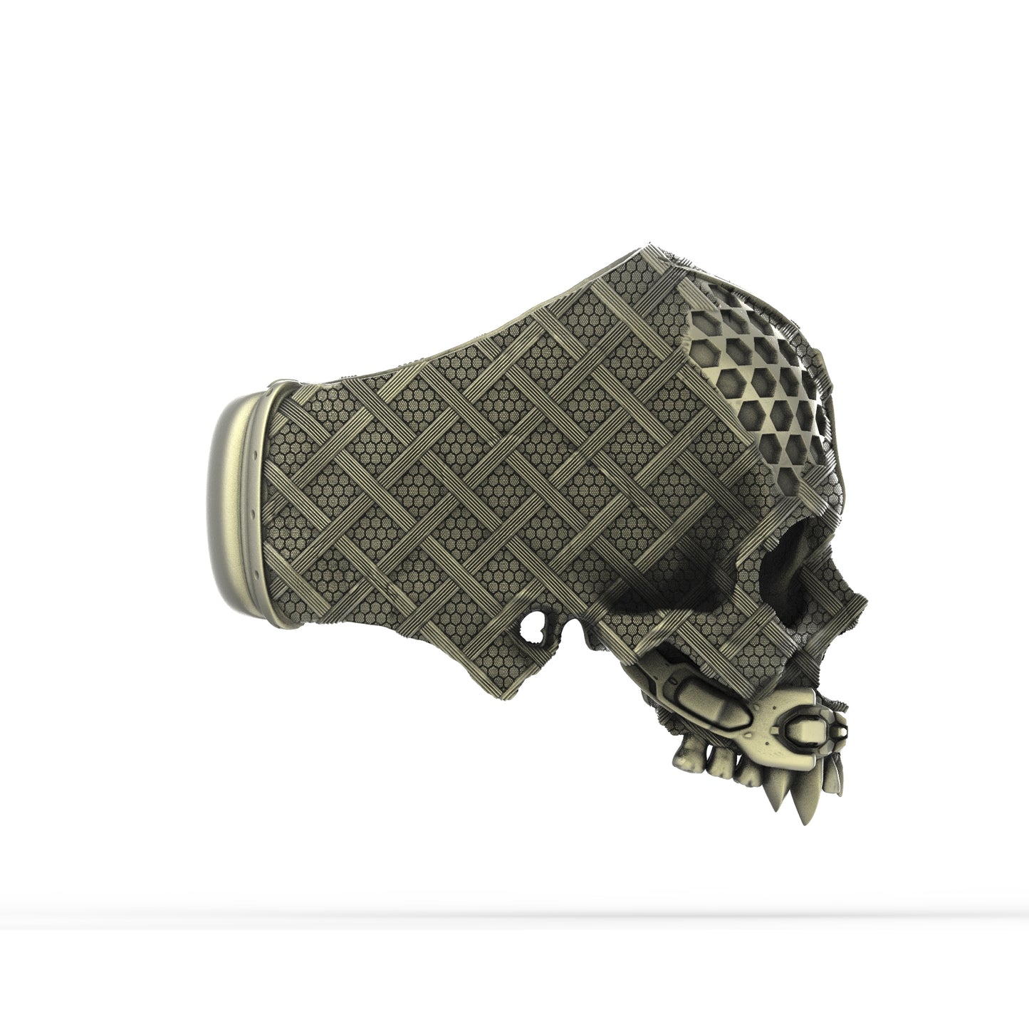 Brass TechSkull.4 Ring