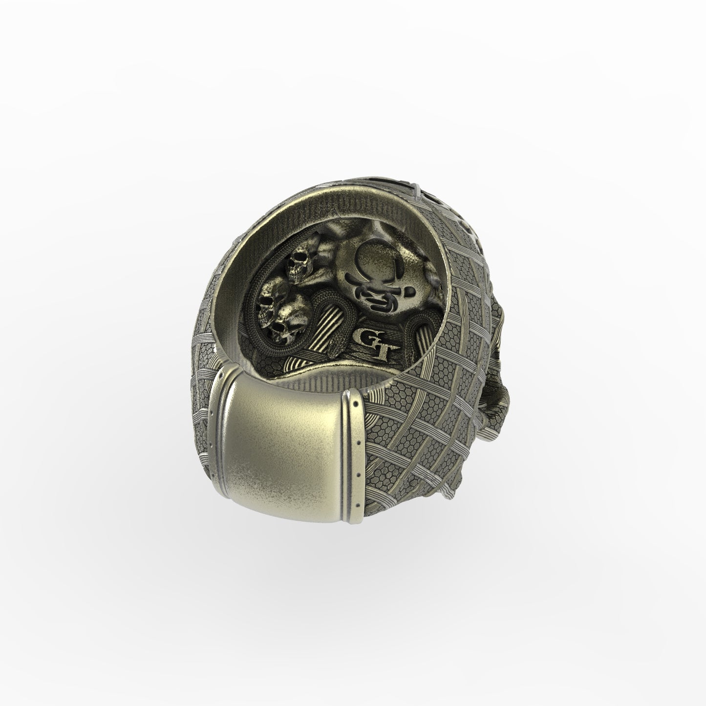Brass TechSkull.4 Ring