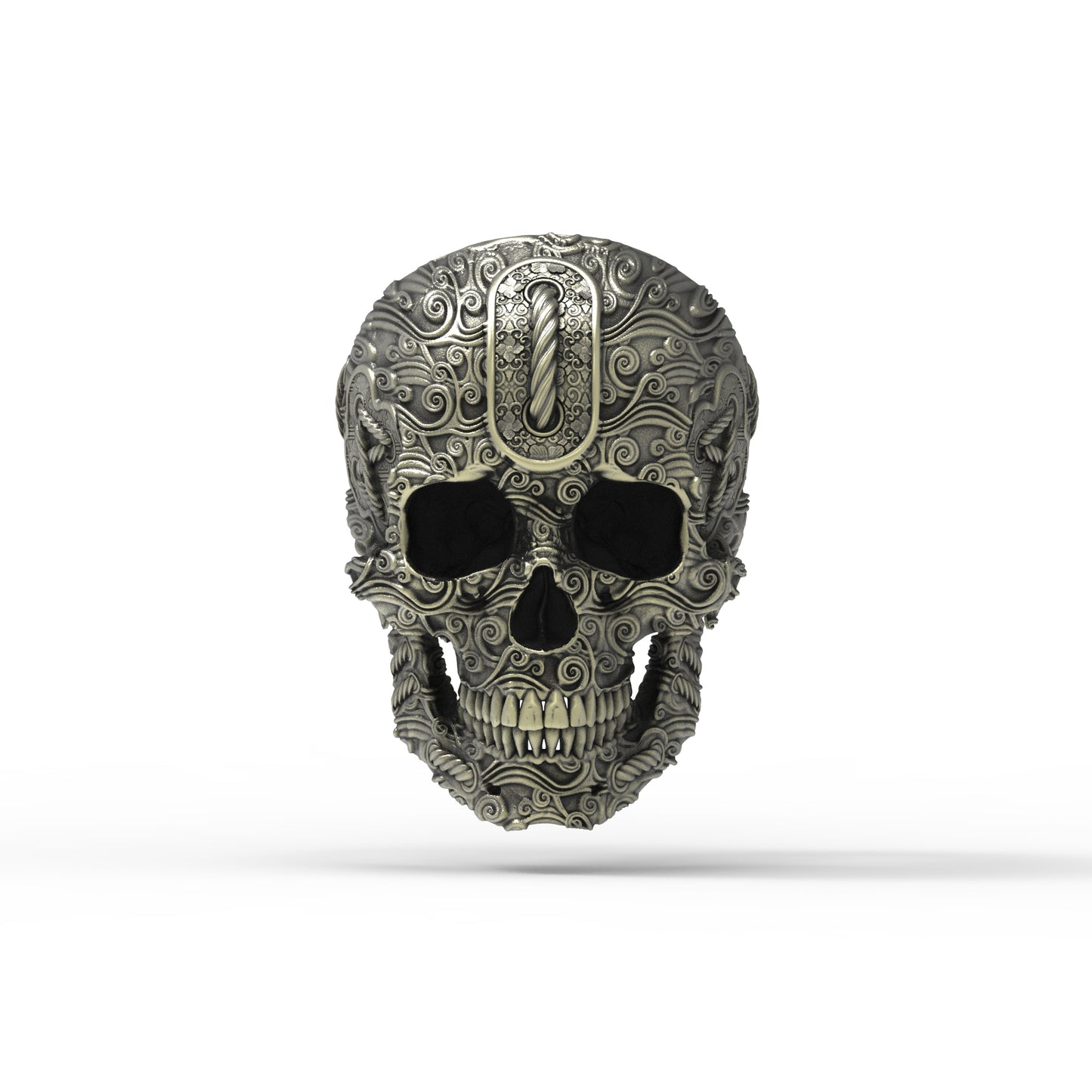 Brass Tied Wind Skull Ring