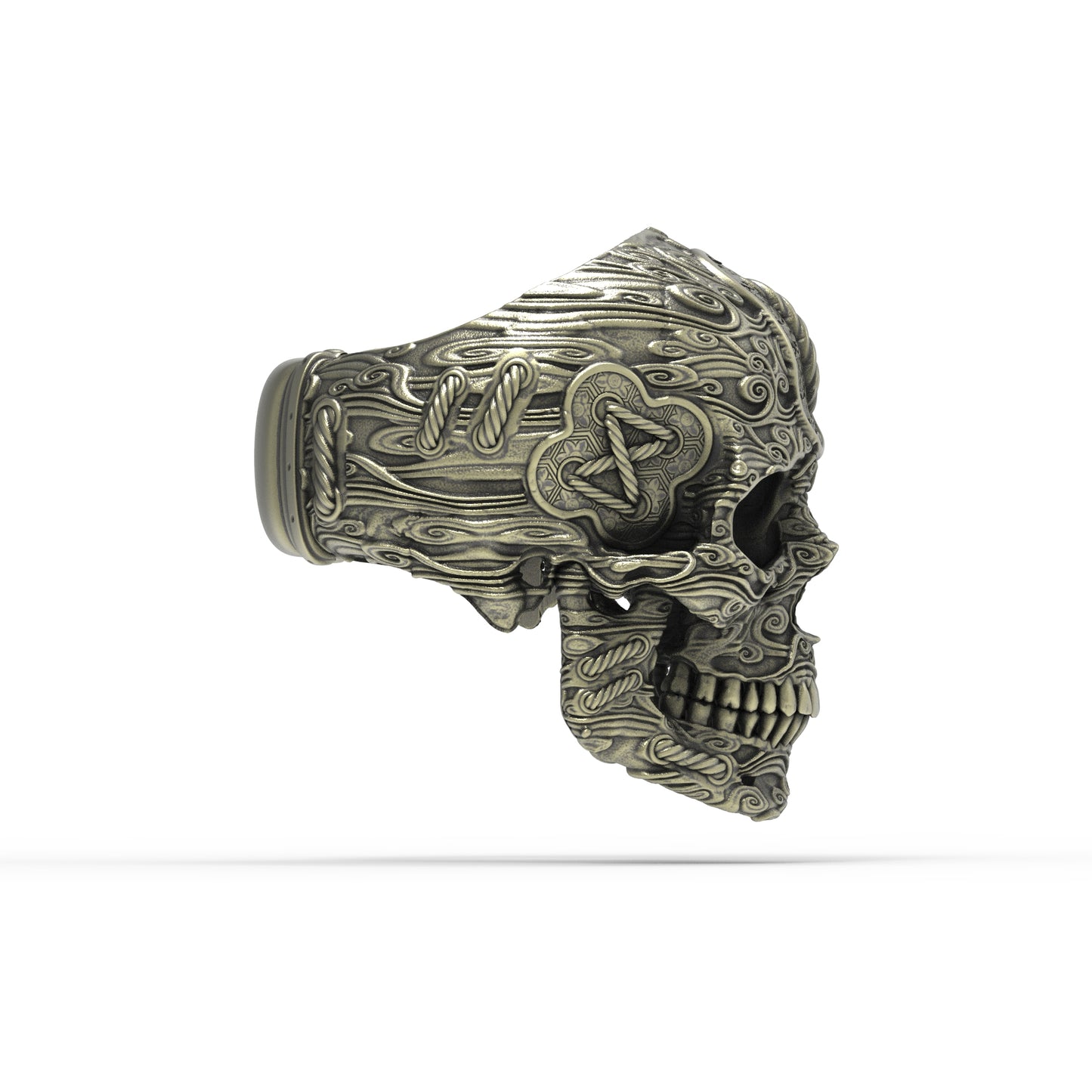 Brass Tied Wind Skull Ring