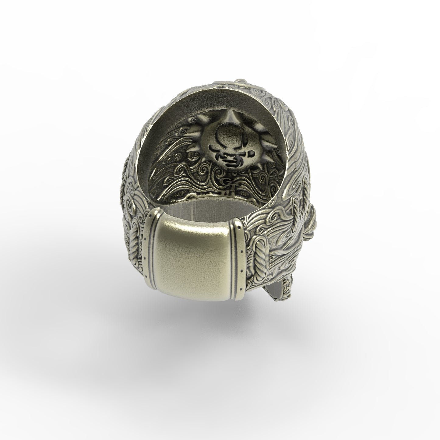 Brass Tied Wind Skull Ring